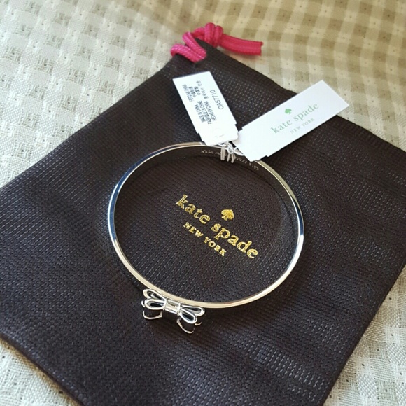 kate spade Accessories - Kate Spade Moon River silver double bow bangle bracelet cuff